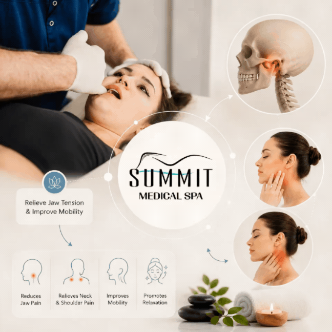Summit Medical Spa TMJ therapy relieves jaw pain.