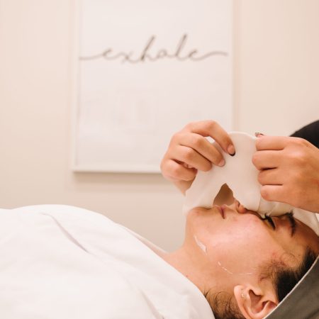 Facial treatment session for woman