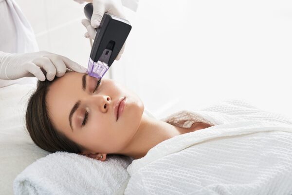 eyebrow treatment using a Morpheus-scaled machine